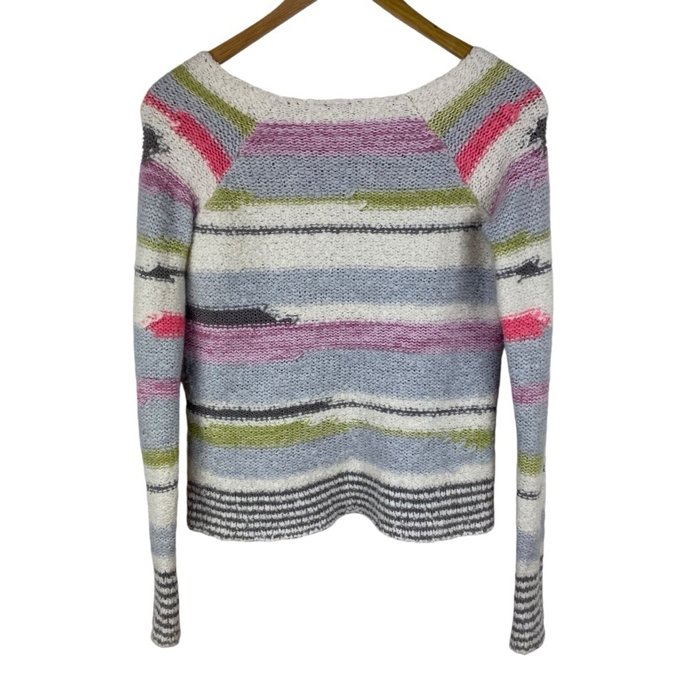 Free People Wool Blend Sweater Women’s Size XS Pullover Multi Colored Strip Gray - Picture 6 of 10